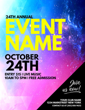 Example of an event flyer with important information