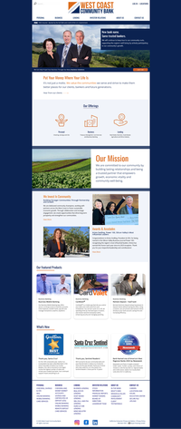 Full view of West Coast Community Bank home page