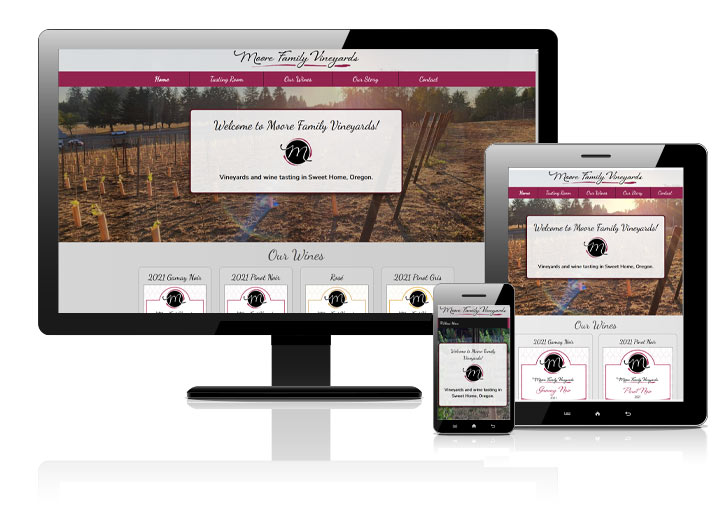 Website developer for winery